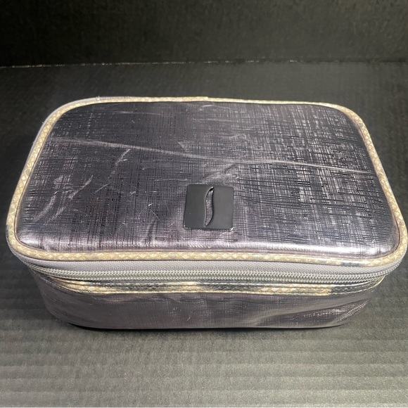 BNWT Sephora Cosmetic Bag Metallic Lilac/Pewter Great Gift - Picture 3 of 10